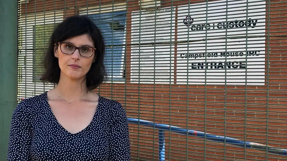 Layla Moran MP outside Campsfield House