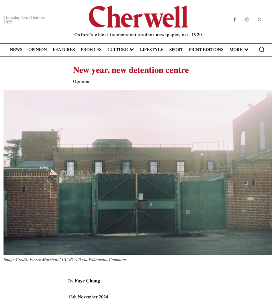 Cherwell student newspaper screenshot