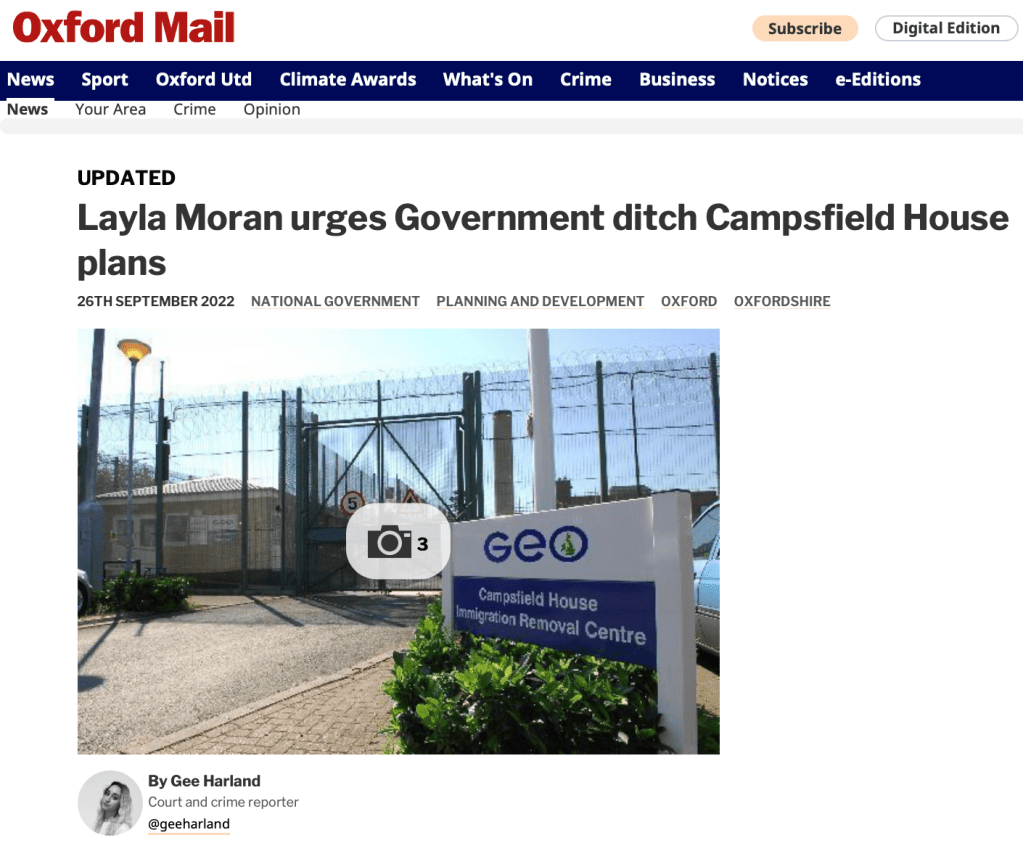 Oxford Mail online screenshot