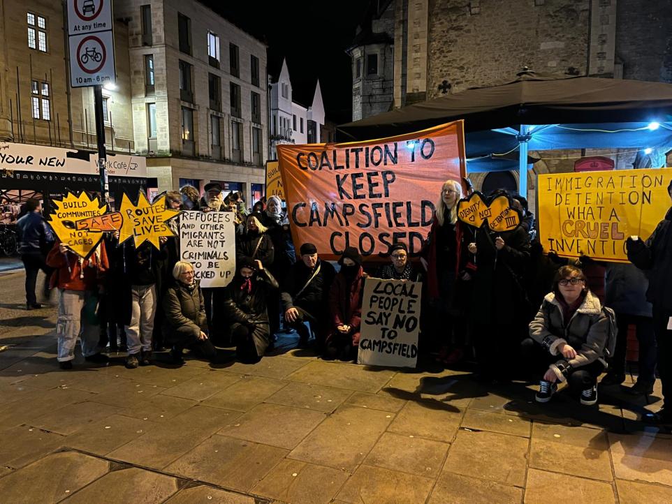 The Coalition to Close Campsfield protest in Oxford city centre. (Image: Newsquest)