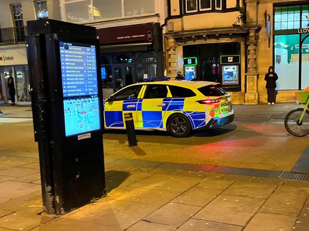 A police car was stationed nearby. (Image: Newsquest)